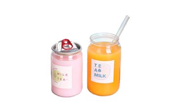 Wholesale clear 250ml plastic milkshake bottles with lids and straws