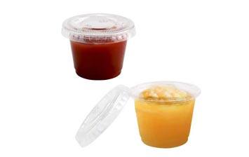 Airtight and stackable 2oz plastic jello shot cups with lids for sauces/liquid/dips