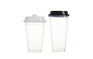 Empty clear 500ml square boba tea plastic cups with lids for Smoothie Milkshake Bubble Tea Parfait