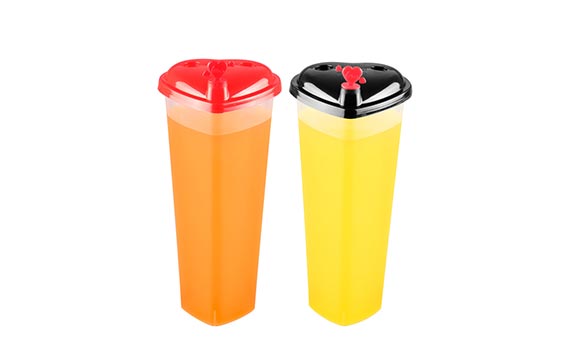 Disposable plastic Transperent juice cup with lid