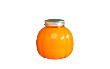 Custom clear pumpkin shape 500ml orange juice plastic bottle with tamper envident cap