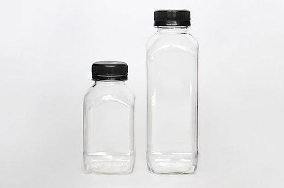250ml 500ml clear square plastic bottles for beverages with custom logo