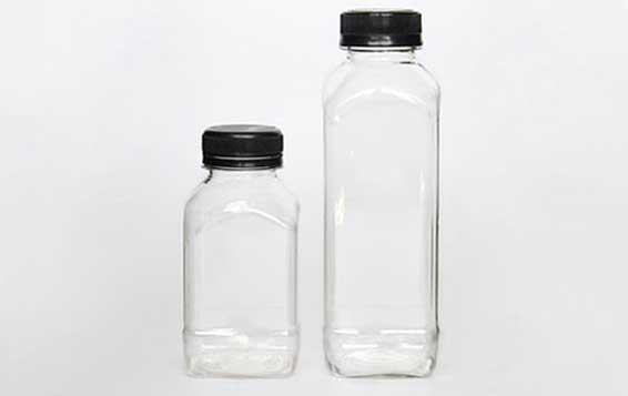 250ml 500ml clear square plastic bottles for beverages with custom logo