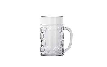 Wholesale reusable clear 150ml 550ml plastic beer mug with handle bulk