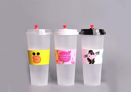 Reusable plastic disposable cups with logo and straw,heart shaped bowl cap