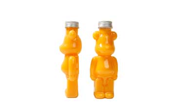 16oz PET plastic bear juice bottle with aluminum cap for cold pressed juice