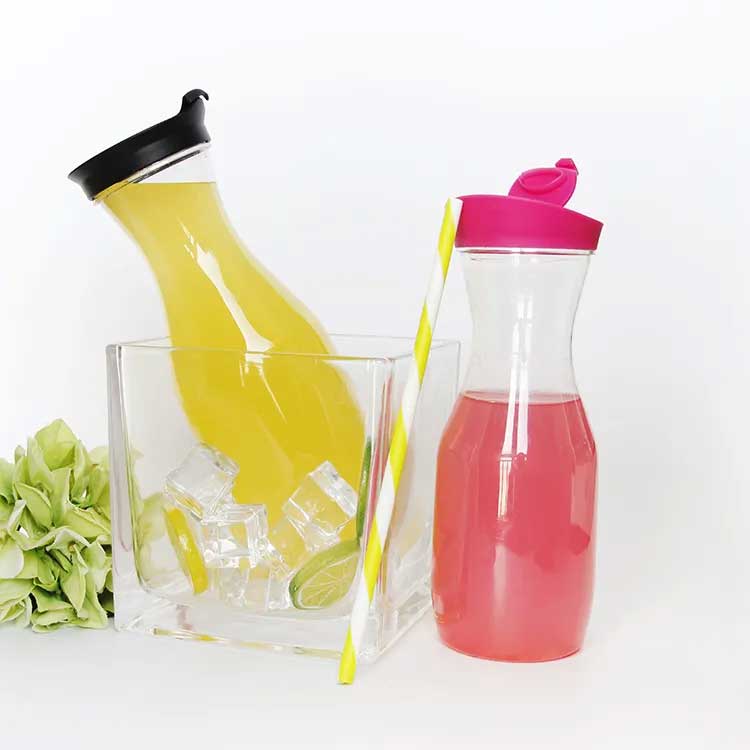 Wholesale cheap price 1L juice carafe plastic juice jug with lid