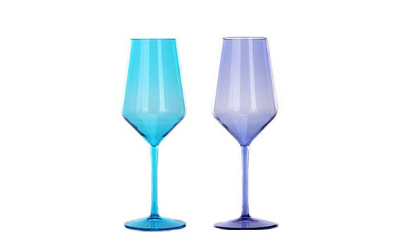 Colored plastic goblets stemmed drinking glasses reusable wine glasses set drinkware for party weddi