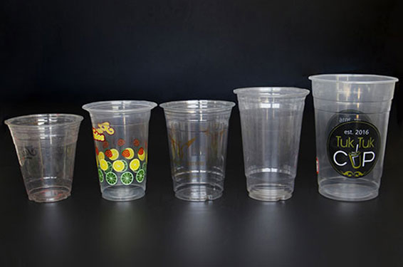 Custom disposable clear plastic cups with customized logo printing for milk/tea/coffee