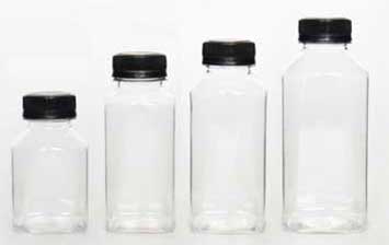 Empty SASO TEST 250ml 500ml clear plastic juice bottles with caps