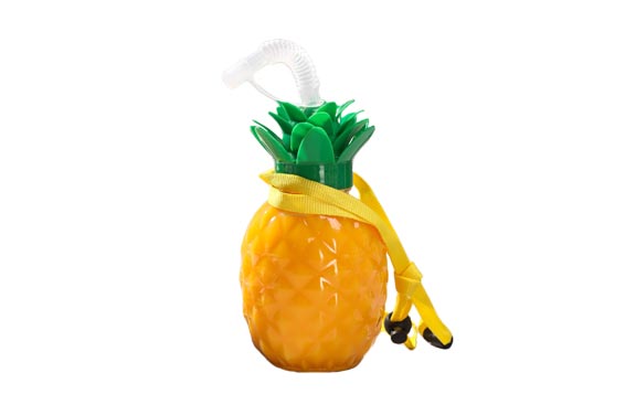 New style PET 500ml plastic pineapple juice bottle with straw for party