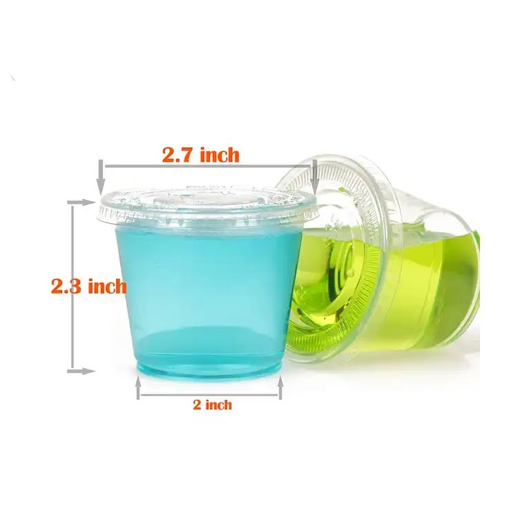 BPA Free clear disposable 4oz plastic sauce cups with lids bulk