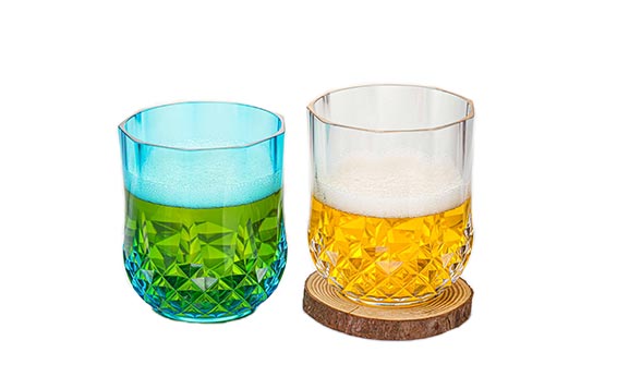 Wholesale clear water cup whiskey plastic tumbler Octagonal transpare anti-fall emulate glasses