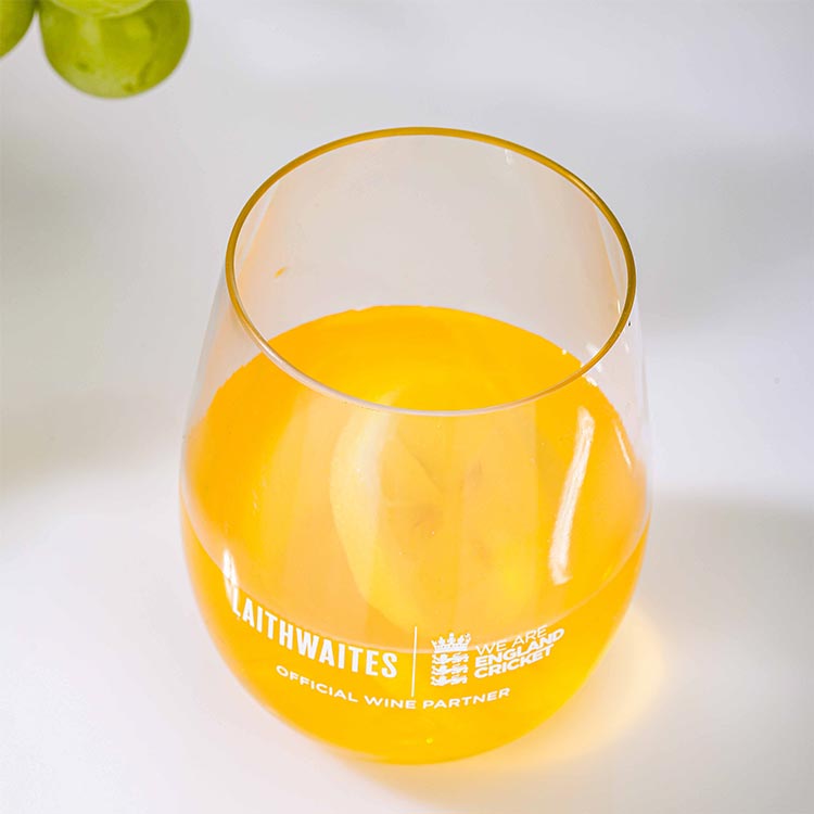 Unbreakable crystal clear 350ml 400ml plastic wine glasses for champagne/whiskey