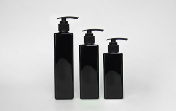 Black square empty cosmetic bottles airless plastic shampoo bottle wholesale from china manufacturer