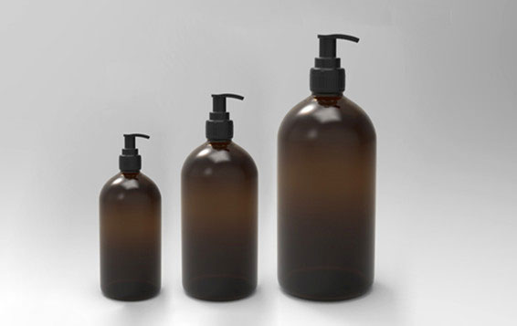 Amber PET boston round plastic lotion bottles 500ml for soap shampoo