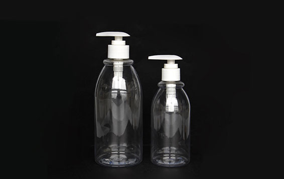PET 250/500ml clear plastic shampoo bottles with pump