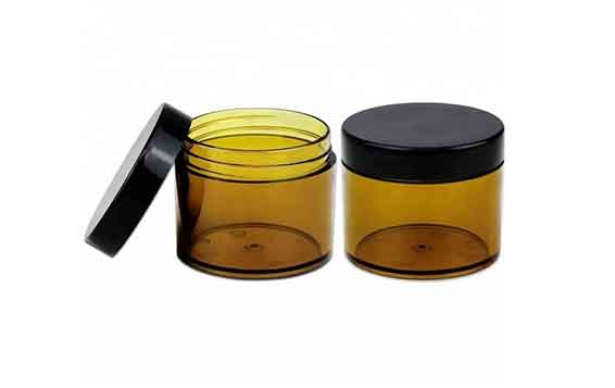 BPA FREE round PET 4oz 5oz brown plastic cosmetic jars with lid wholesale