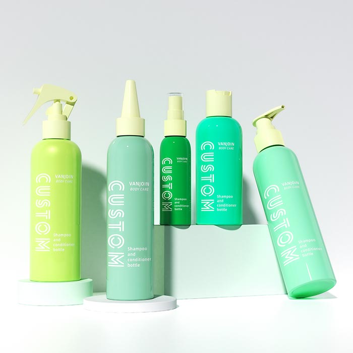 Shampoo and Conditioner Dispenser, Refillable Plastic Shampoo Pump Bottles with Waterproof Labels, Empty Body Wash Dispenser Set for Bathroom, Shower Soap Bottles