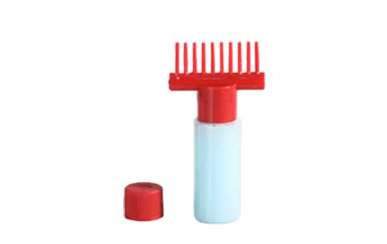 Multi-colored resuable 120ml plastic root comb bottle for hair oil