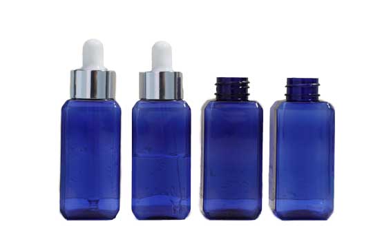wholesale 10ml blue plastic cosmetic dropper bottles with factory price for skin care