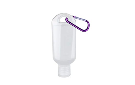 Travel size refillable 50ml plastic keychain bottles with flip top caps for lotions