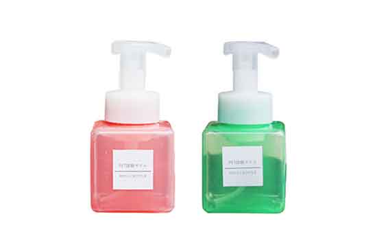 Square clear empty refillable 100ml plastic shampoo dispenser bottles