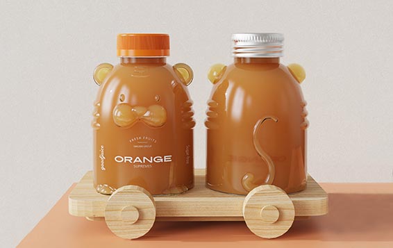 2022 new design tiger shape 8oz plastic smoothie bottles with twist off tops wholesale