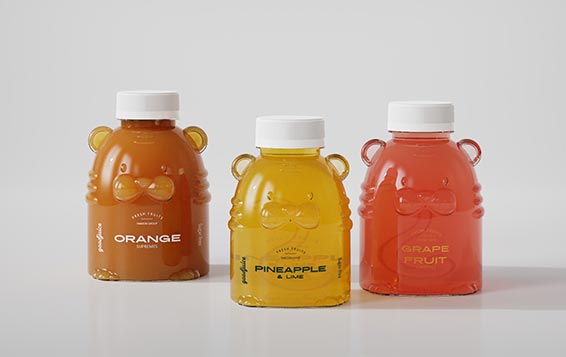 2022 new design tiger shape 8oz plastic smoothie bottles with twist off  tops wholesale