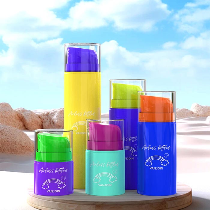 Clear Airless Pump Bottles, Lotion Dispenser Travel with Pump, Vacuum Plastic Travel Size Lotion Bottle for Foundation, Creams, Cosmetic