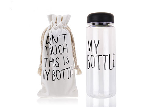 Wholesale custom printing clear plastic drinking bottles with lids bulk