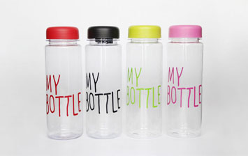 Wholesale custom printing clear plastic drinking bottles with lids bulk