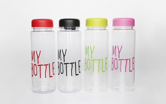 Wholesale custom printing clear plastic drinking bottles with lids bulk