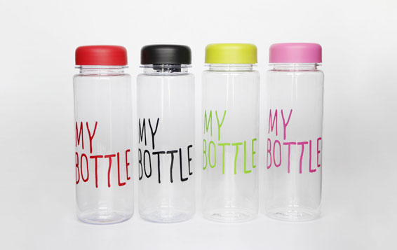 Wholesale custom printing clear plastic drinking bottles with lids