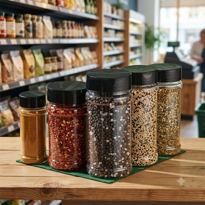 3.4oz/100ml Plastic Spice Bottles Set,Empty Seasoning Containers with Black Cap,Clear Reusable Containers Jars for Spice,Herbs,Powders,Glitters 3.4oz/100ml Plastic Spice Bottles Set,Empty Seasoning Containers with Black Cap,Clear Reusable Containers Jars for Spice,Herbs,Powders,Glitters