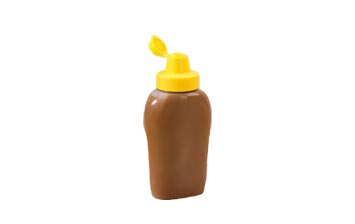 Custom empty squeezable 14oz plastic mustard and ketchup bottles with dispenser caps