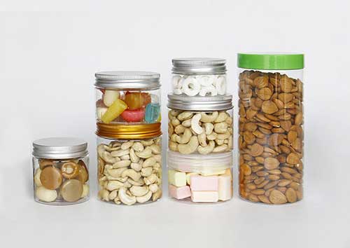 Food Grade 16oz empty plastic jar with aluminum lid