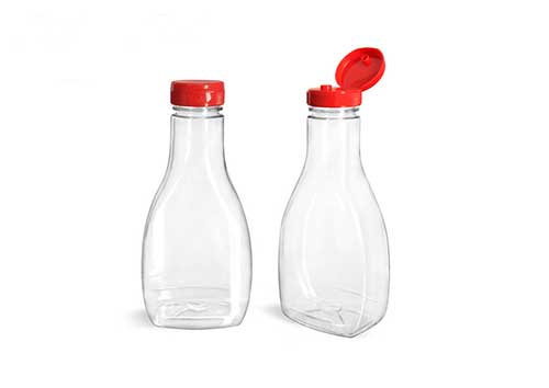 Food grade 16oz clear PET plastic squeeze bottles with caps with factory price