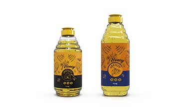 Wholesale PET 750ml plastic honey bottle with flip top cap