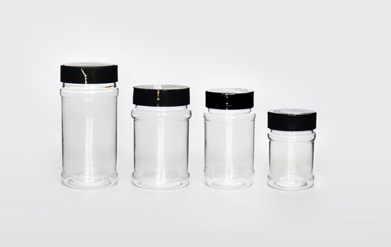 Custom label plastic spice jars bulk with black caps, Herbs and Powders  Containers