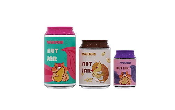 Wide Mouth Storage Containers with Screw-On Lids, Refillable BPA Free Empty PET can Jars for Dry Goods Peanut Cookies Candy
