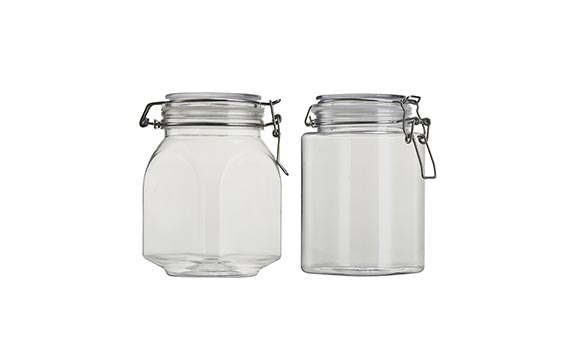 PET Plastic Storage Jars with Airtight Hinged Lids,Durable Clear Wide Mouth canning Jars for Food Storage Oats Canning Cereal Pasta Sugar Coffee Nuts Spices
