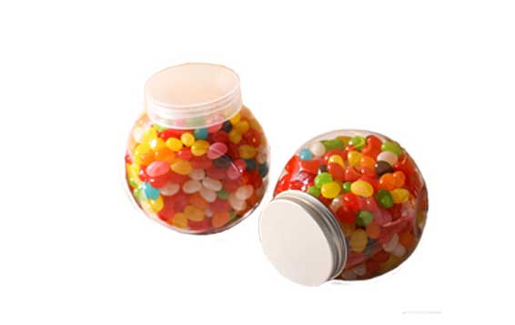 Food safety 16oz clear plastic candy jars with lids
