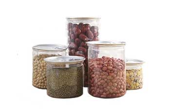 Wholesale 16oz clear plastic canning jars with lids for food storage