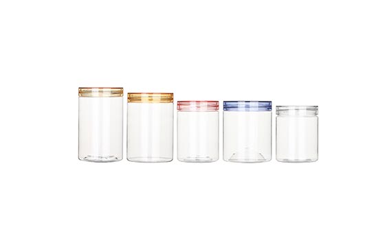 Plastic food Jars with Lids, 16 oz Plastic Containers with Lids Clear Airtight Container Storage Jar for Dry Food Peanut Butter Honey Jam Cosmetics