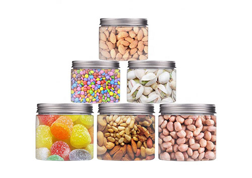 Wholesale  food grade 200ml 500ml Round plastic food jars with lids in bulk