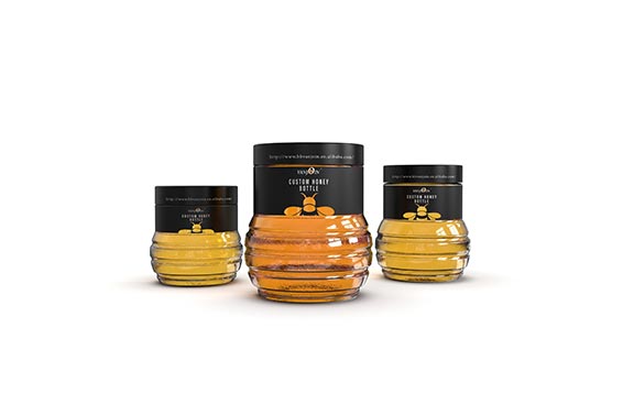 Clear Plastic Honey jar,Refillable Food Grade Honey Container With Leak Proof Caps