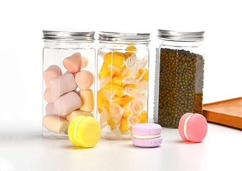 Crystal clear large plastic jar food containers 32oz PET wide mouth plastic jars with screw lids