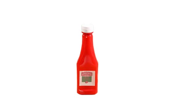 Durable leak proof clear 300ml plastic ketchup and mustard squeeze bottles with flip top caps