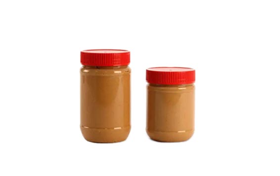 Wholesale wide mouth clear PET 8oz 16oz plastic peanut butter jars with lids